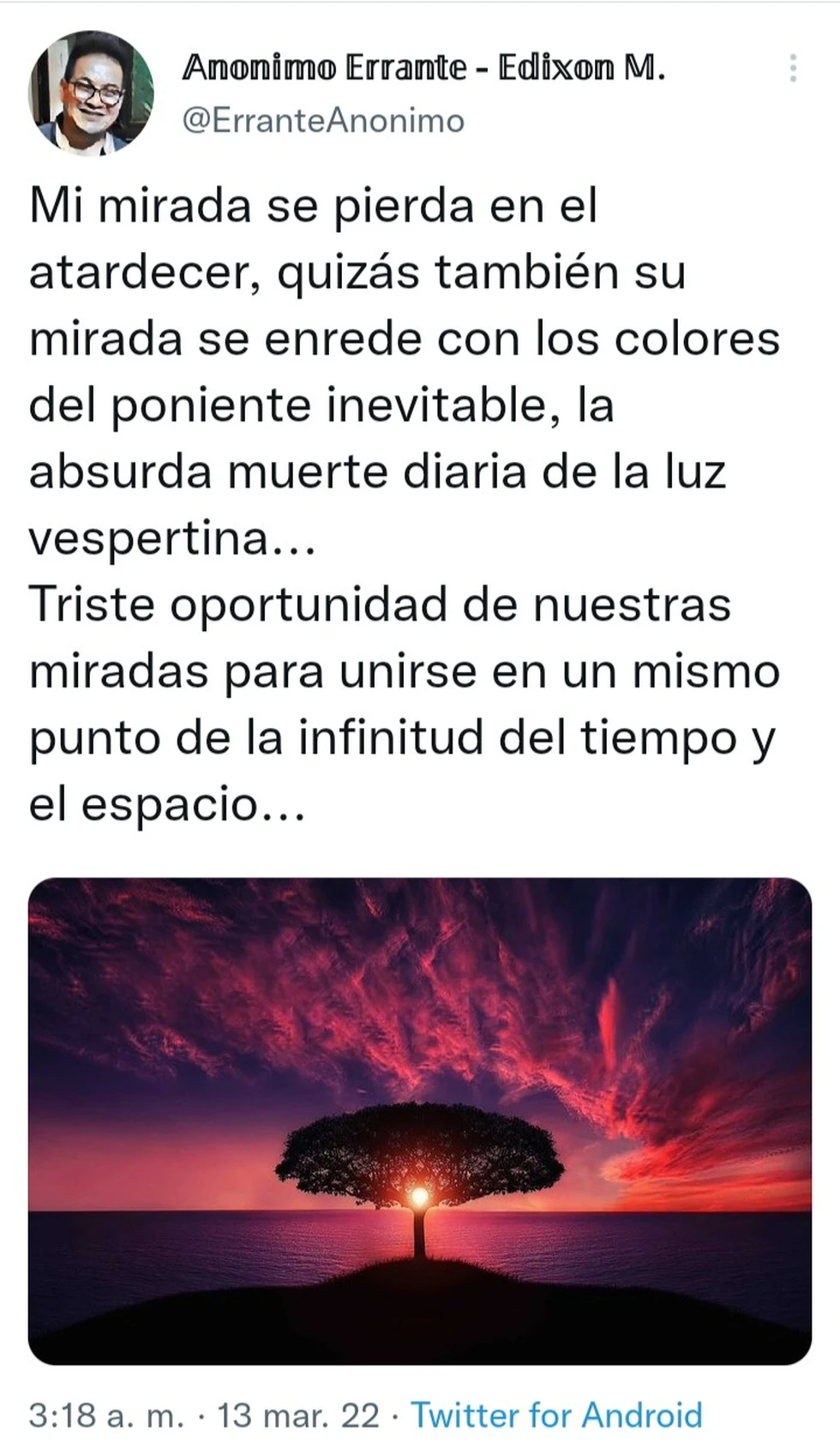 Poesía del 13 de Marzo del 2022