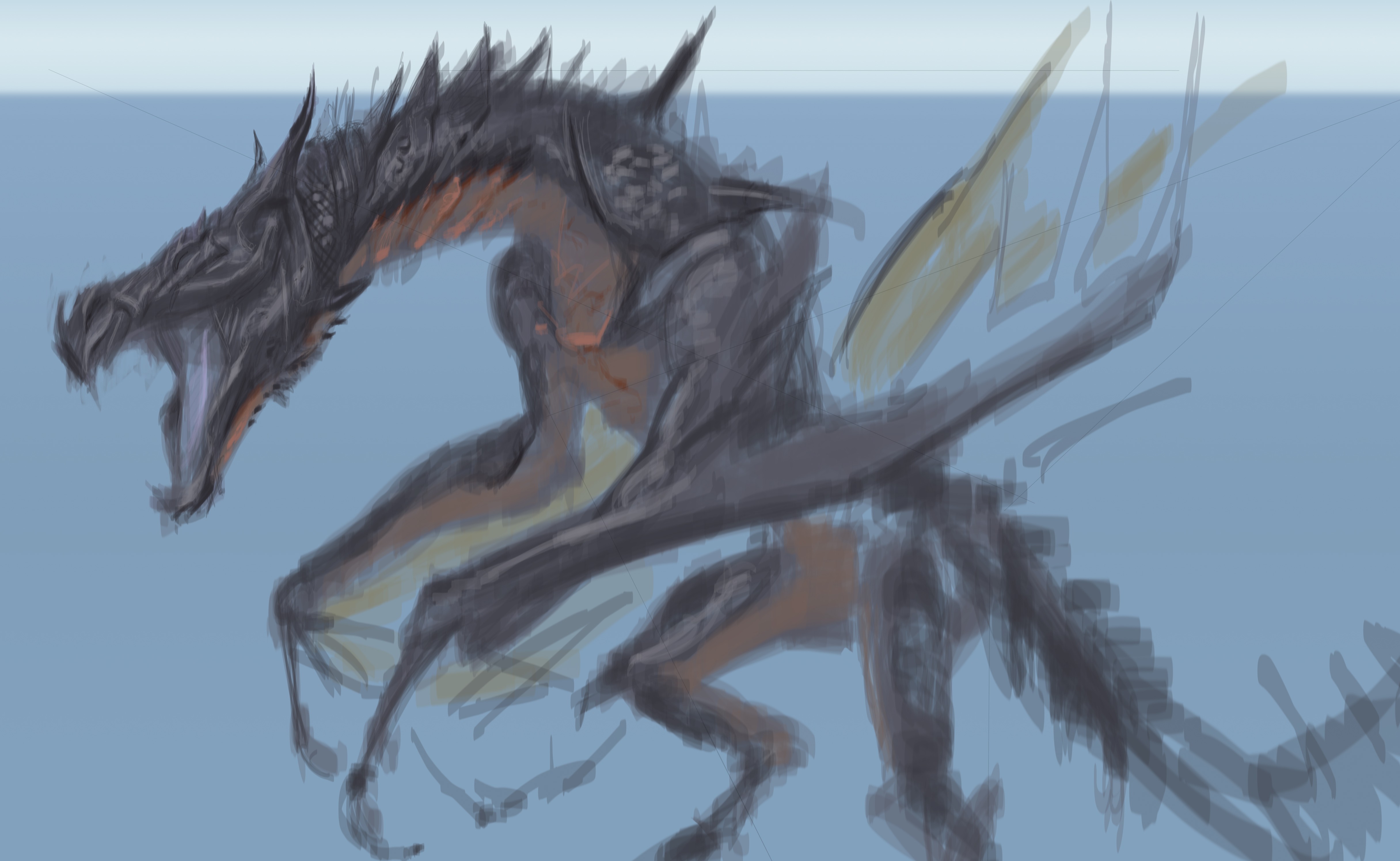 skyrim concept art dragon