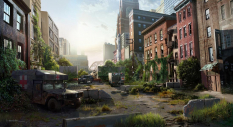 Concept art of street barricades for The Last of Us