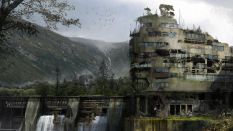 Concept art of a ruin for Destiny