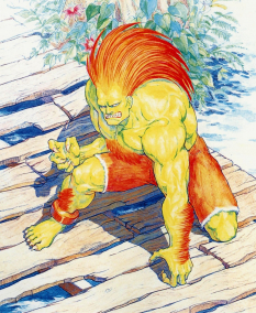 Concept art of Blanka for Street Fighter II