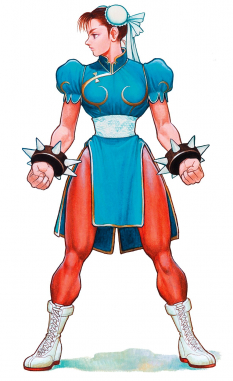 Concept art of Chun-Li for Street Fighter II