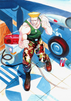 Concept art of Guile for Street Fighter II