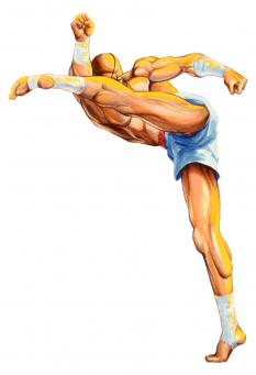 Concept art of Sagat for Street Fighter II