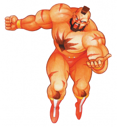 Concept art of Zangief for Street Fighter II