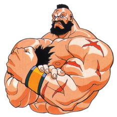 Concept art of Zangief for Street Fighter II': Hyper Fighting