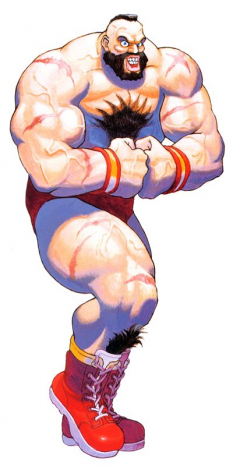 Concept art of Zangief Super Street Fighter II: The New Challengers