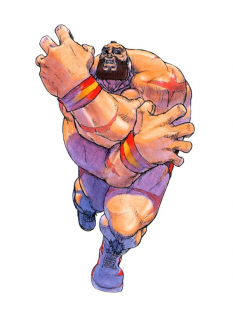 Concept art of Zangief for Super Street Fighter II Turbo