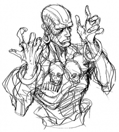 Concept art of Dhalsim for Super Street Fighter II Turbo