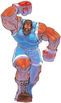 Concept art of Balrog (M. Bison in Japan) for Super Street Fighter II Turbo