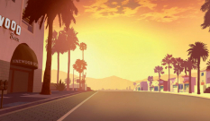 Concept art of a Vinewood boulevard for Grand Theft Auto V