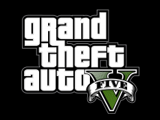 Logo for Grand Theft Auto V with black background