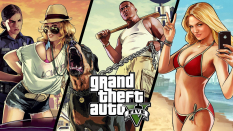 A montage of different concept artworks from Grand Theft Auto V