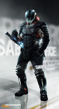 Concept art of Sabre Force Enforcer for Remember Me