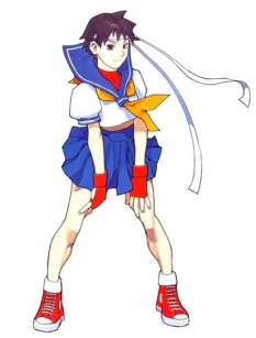 Concept art of Sakura for Street Fighter Zero 2