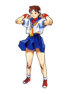 Concept art of Sakura for Street Fighter Zero 3