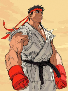 Concept art of Ryu for Street Fighter III