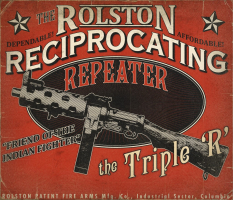 Rolston Reciprocating Repeater propaganda advertisement from Bioshock Infinite