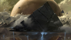 Concept artwork of a fleet of ships for Destiny