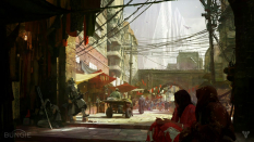 Concept artwork of a marketplace for Destiny
