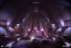 Concept artwork of Asari Monastery for Mass Effect 3 by Brian Sum