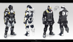 Concept artwork of Cerberus Soldiers for Mass Effect 3 by Benjamin Huen
