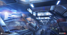 Concept artwork of Citadel Docks for Mass Effect 3 by Brian Sum