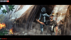 Concept artwork of Crashed on Eden for Mass Effect 3 by Matt Rhodes