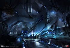 Concept artwork of Geth Dreadnought Interior for Mass Effect 3 by Brian Sum