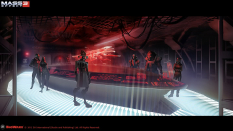 Concept artwork of Normandy Silent Running for Mass Effect 3 by Matt Rhodes