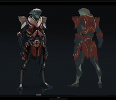 Concept artwork of Prothean Armor for Mass Effect 3 by Benjamin Huen