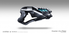 Concept artwork of Quarian Arc Pistol for Mass Effect 3 by Brian Sum