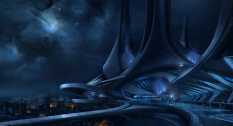 Concept artwork of Thessia for Mass Effect 3