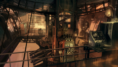 Concept art of an engine room for Bioshock Infinite by Ben Lo