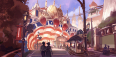 Concept art of a fair for Bioshock Infinite by Ben Lo