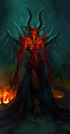 Concept art of Diablo for Diablo III by Phroilan Gardner