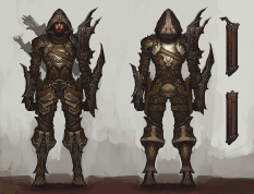 Concept art of a male demon hunter for Diablo III