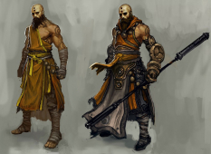 Concept art of a male monk for Diablo III