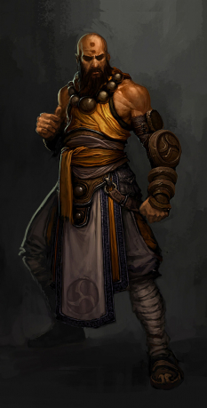 Concept art of a male monk for Diablo III