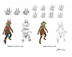 Concept art of a female witch doctor for Diablo III