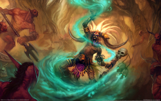 Concept art of a male witch doctor for Diablo III