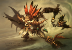 Concept art of a male witch doctor for Diablo III by Victor Lee