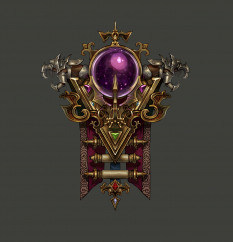 Concept art of the wizard crest for Diablo III