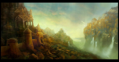 Concept art of an environment for Diablo III by Phroilan Gardner