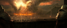 Concept art of a battlefield for Diablo III