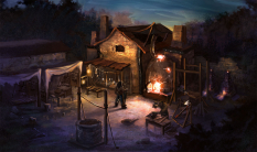 Blacksmith concept art for Diablo III