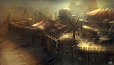Caldeum bandit city concept art for Diablo III by Trent Kaniuga