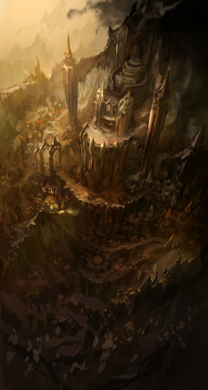 Cliff path concept art for Diablo III