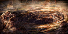 Desert hole concept art for Diablo III