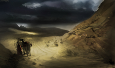 Desert landscape concept art for Diablo III